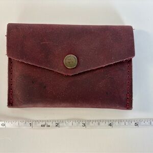 Portland, leather mini envelope wallet in Merlot